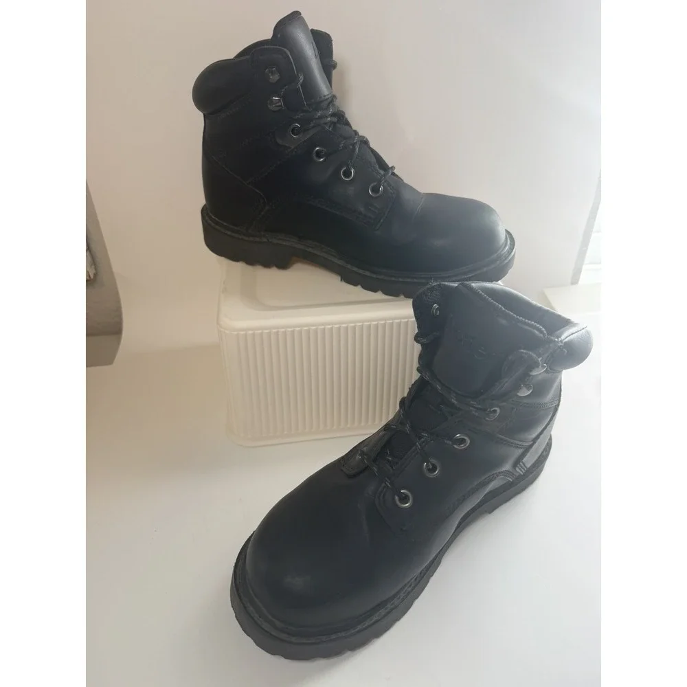 Dexter Work Safety Steel Toe Boots Oil & Skid Resistant Mens Size 8 Black